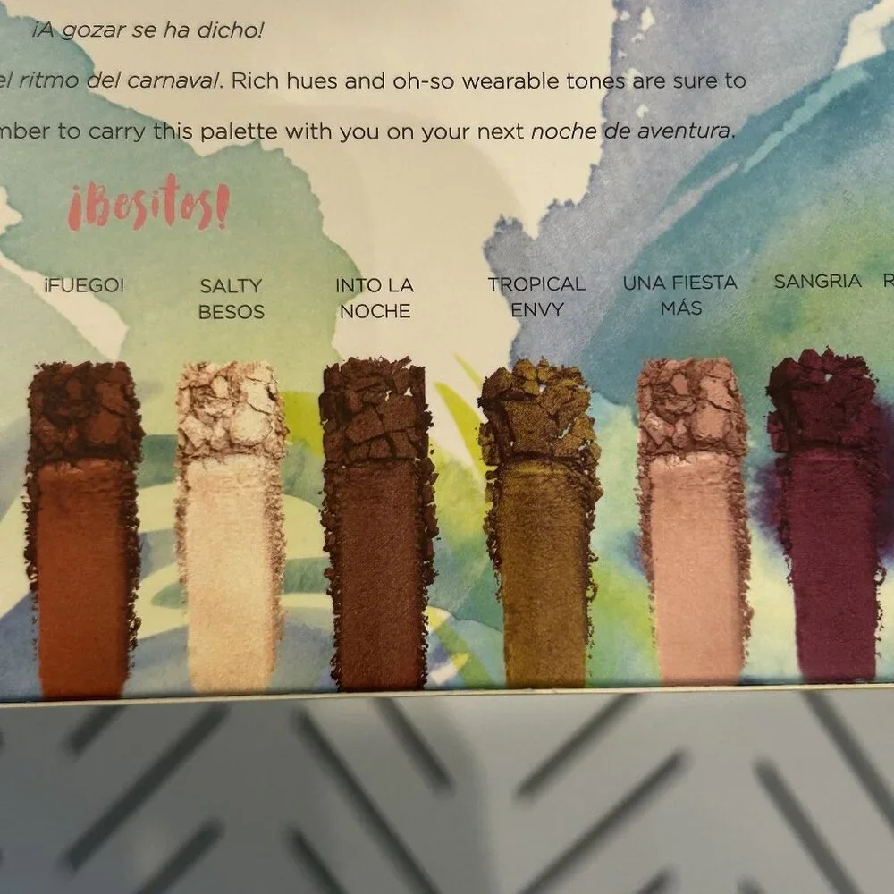 NEW Mia de Mar Life is a Fiesta Eyeshadow Palette Dual Brush Vegan Festival
